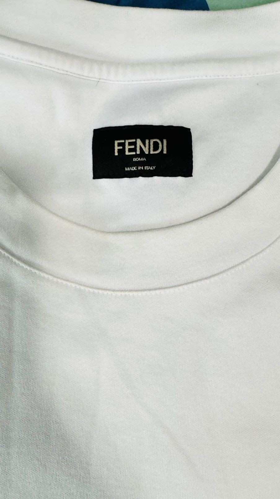 Fendi Fendi White Cotton T-Shirt w/ pocket Size US M / EU 48-50 / 2 - 2 Thumbnail
