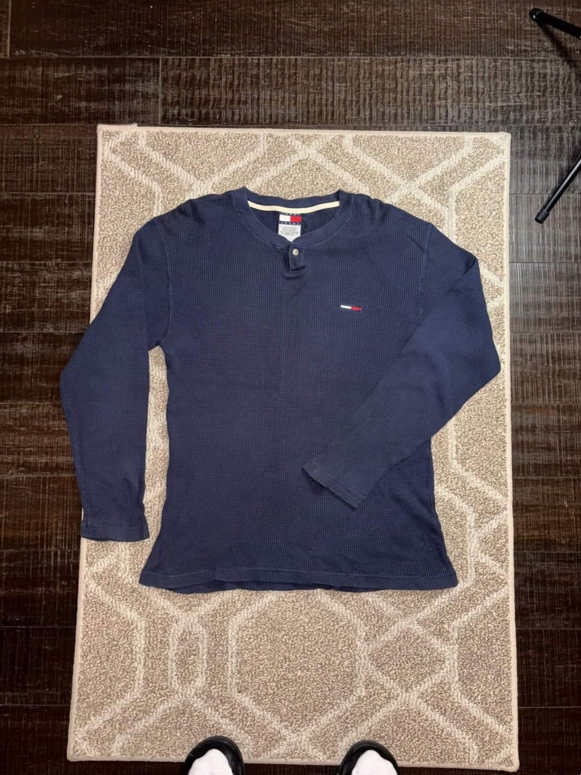 Tommy Jeans 00s Tommy Jeans Single Button Henley Shirt Size US M / EU 48-50 / 2 - 1 Thumbnail