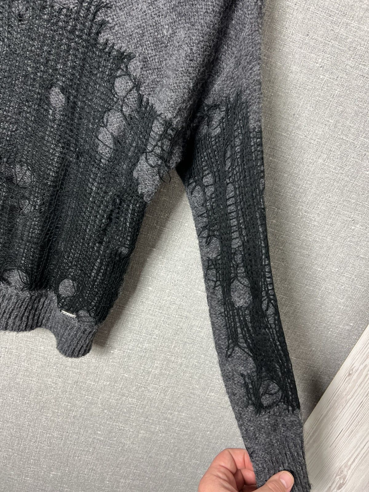 Diesel Rare Diesel Spiderweb Destroyed M-Plagae Pullover Sweater Size S / US 4 / IT 40 - 9 Thumbnail