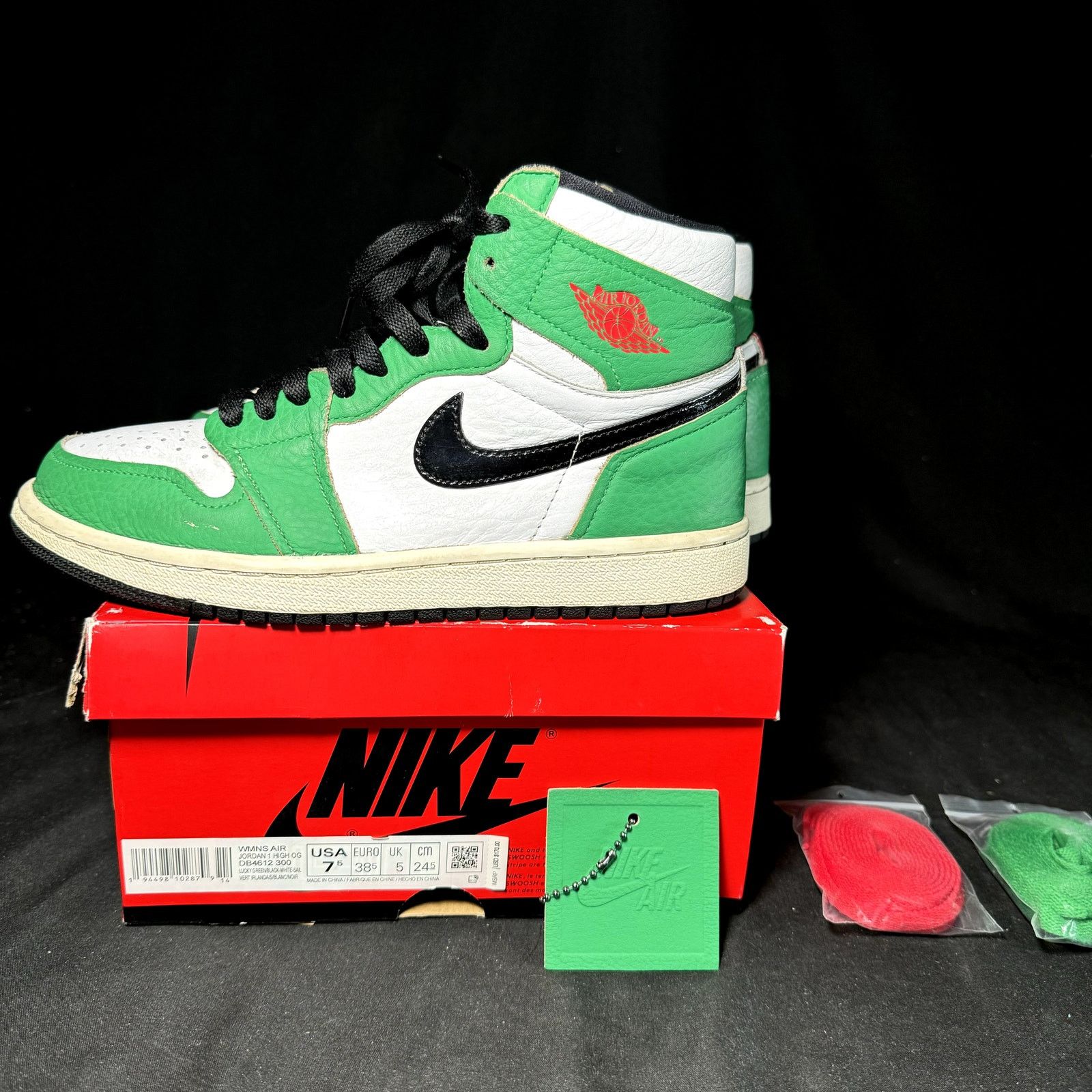 Jordan Brand × Nike Size 7.5 - Nike Air Jordan 1 High OG Lucky Green 2020 Shoes Size US 7.5 / IT 37.5 - 9 Thumbnail