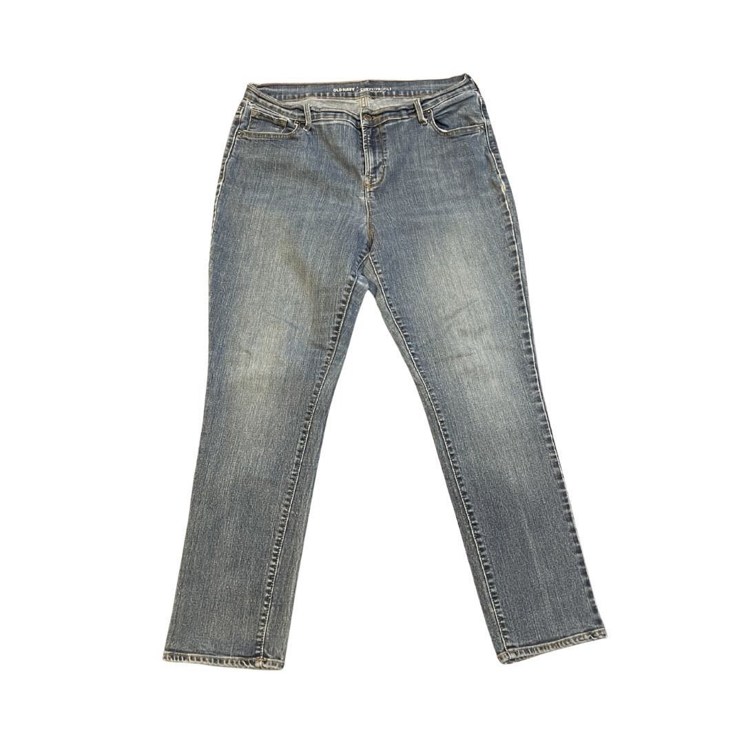 Old Navy Curvy Profile Mid Rise Straight Leg Denim Jeans 14S Flaw Size 36" / US 14 / IT 50 - 1 Thumbnail