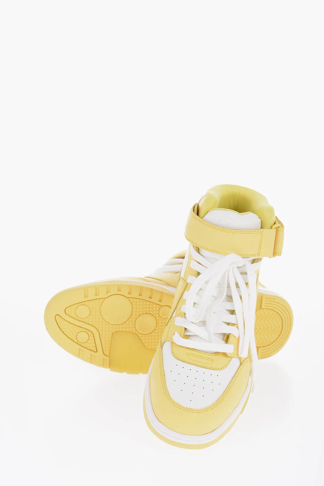 Off-White og1mm0426 Leather Lace-Up Sneakers in Yellow Size US 9 / EU 42 - 3 Thumbnail