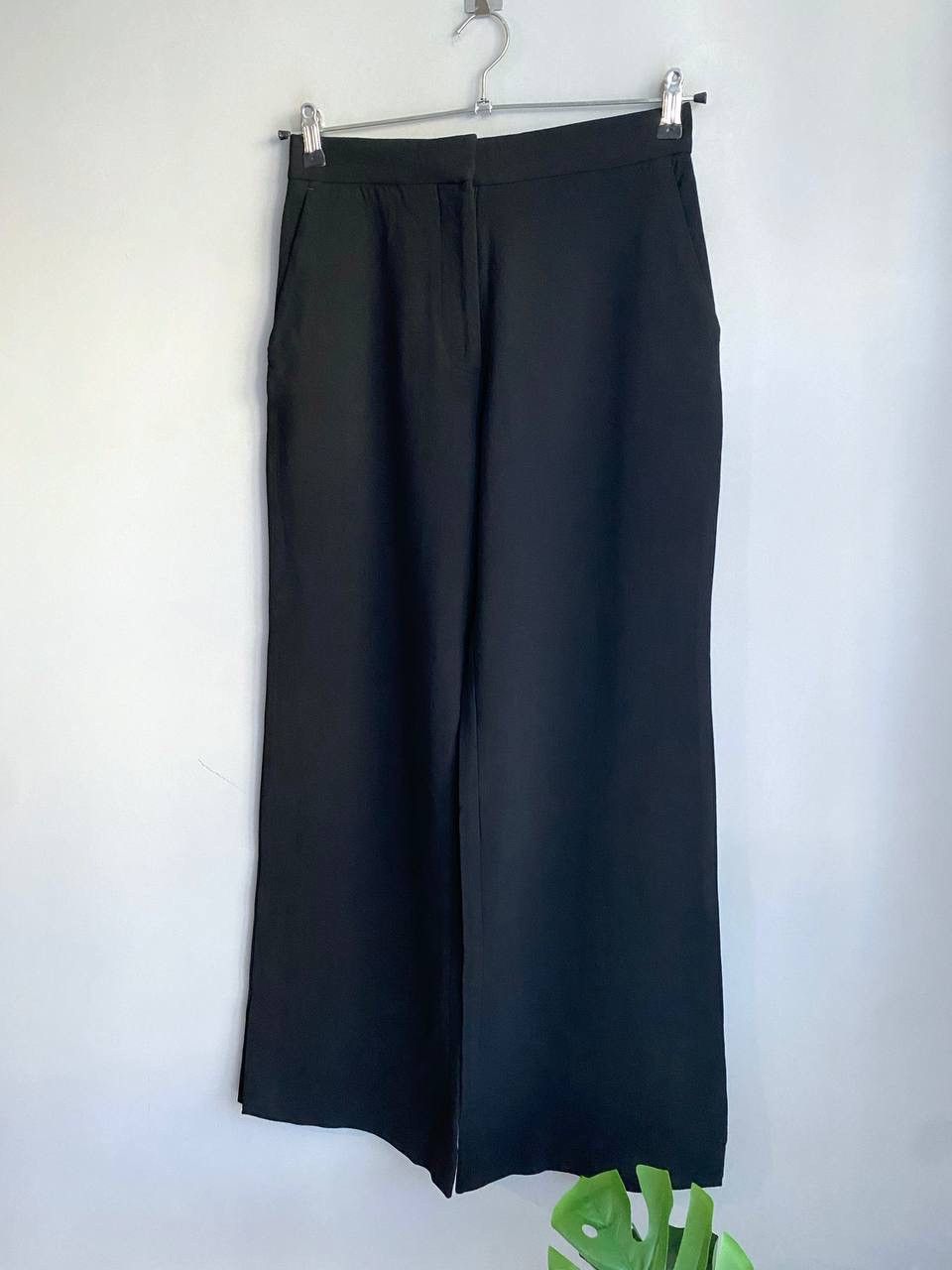 Stella McCartney Stella McCartney Women's Black Wool Wid-Leg Solid Pants, 44 Size 30" / US 8 / IT 44 - 2 Thumbnail