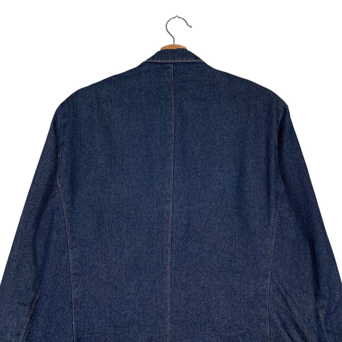 Japanese Brand OUT DOOR Work Casual Blue Denim Jacket #1297-C58 Size US XXL / EU 58 / 5 - 8 Thumbnail