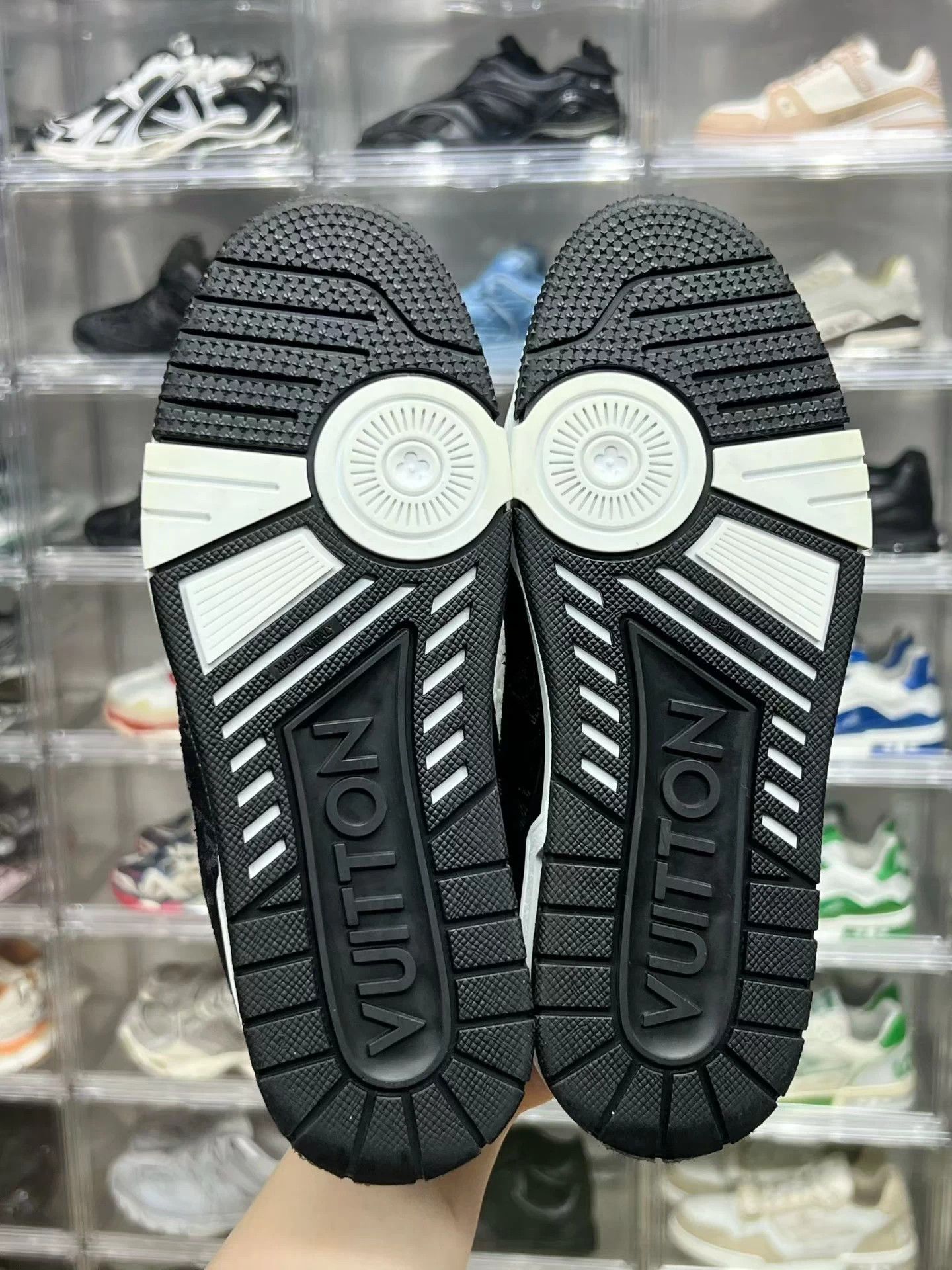 Louis Vuitton LV TRAINER Black White Denim UK4/38 25 Like New Size US 7 / IT 37 - 8 Thumbnail