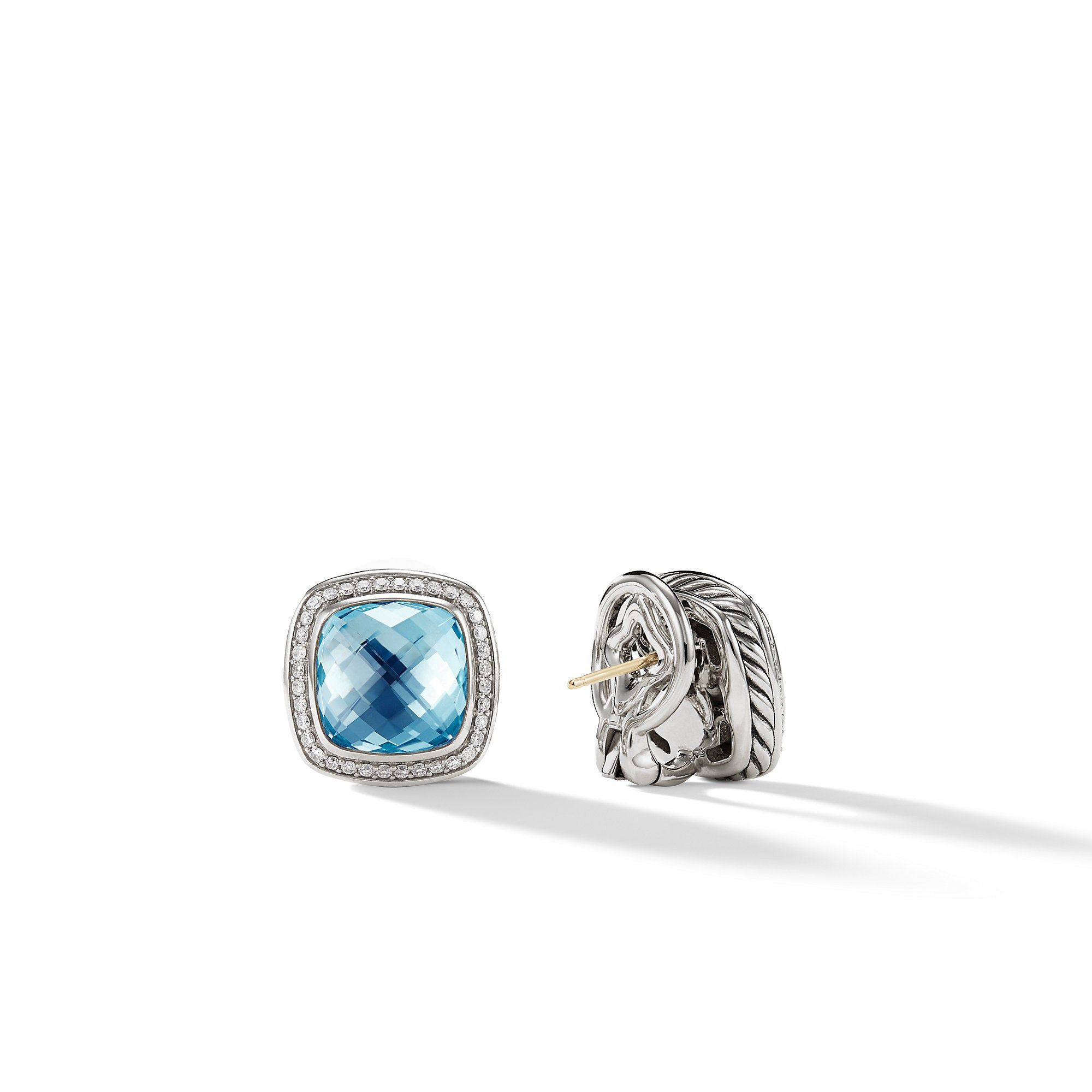 David Yurman o1w1db10525 E12308D Earrings in Silver & Topaz and Diamond Size ONE SIZE - 2 Thumbnail