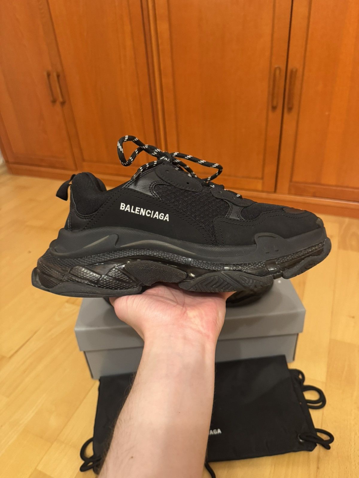 Balenciaga Balenciaga Triple S Triple Black Size US 9 / EU 42 - 3 Thumbnail