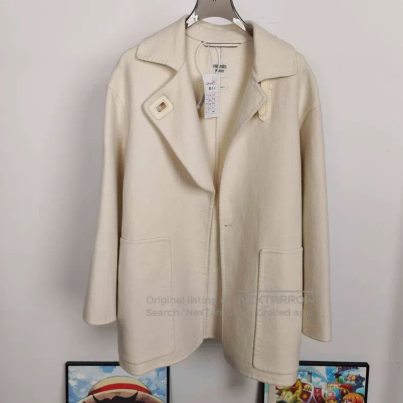 Hermes Hermes Ivory White Cashmere Overcoat Size XS / US 0-2 / IT 36-38 - 2 Thumbnail