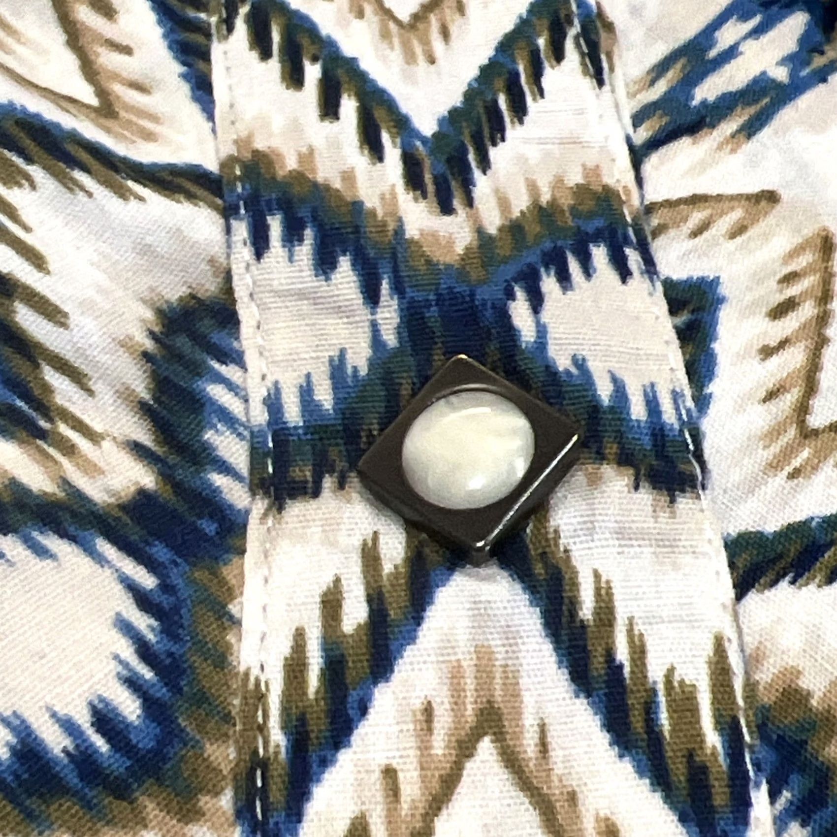 Roper Roper Pearl Snap Shirt Women Large Western Diamonds Southwest Geometric Cowgirl Size L / US 10 / IT 46 - 4 Thumbnail