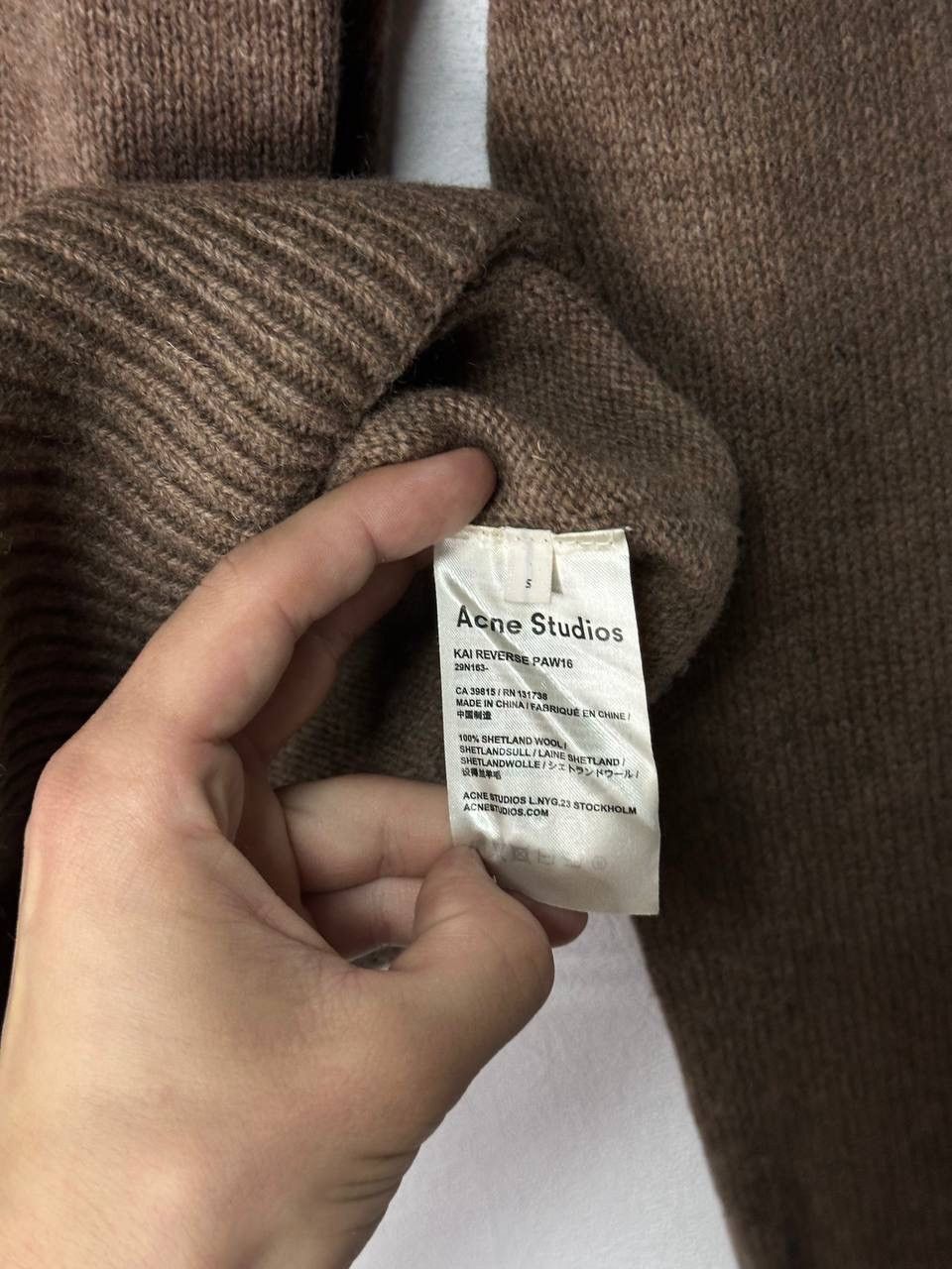 Acne Studios Acne Studios Kai Reverse PAW16 Wool Brown Knit Sweater Size US S / EU 44-46 / 1 - 7 Thumbnail