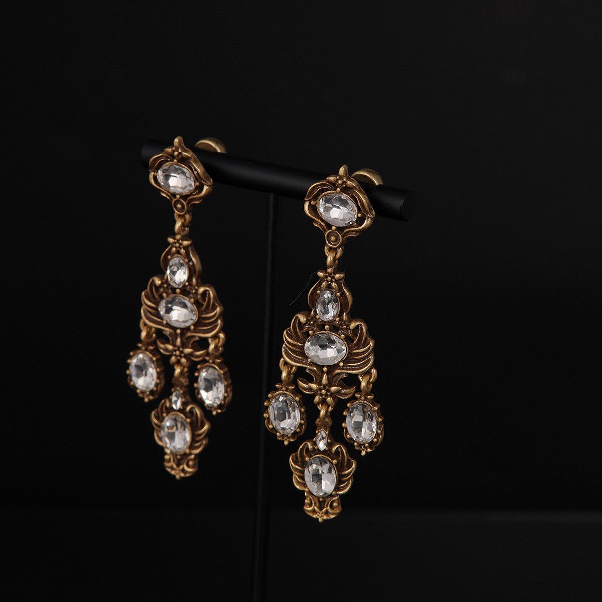 Other vintage white crystal pendant earrings Size ONE SIZE - 2 Thumbnail