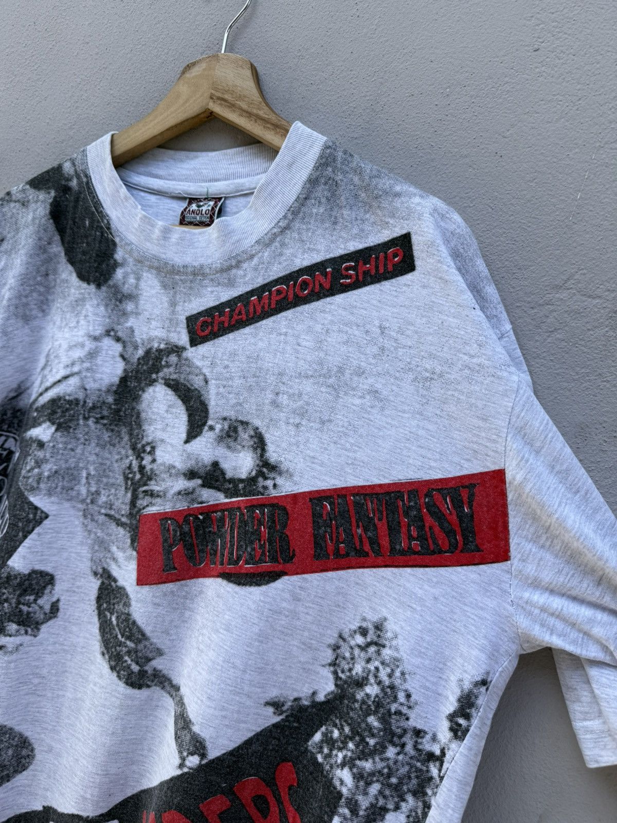Thrasher 💥Vintage 1990s AOP Skateboards Graphics Thrasher/Powell Tee Size US XL / EU 56 / 4 - 2 Thumbnail
