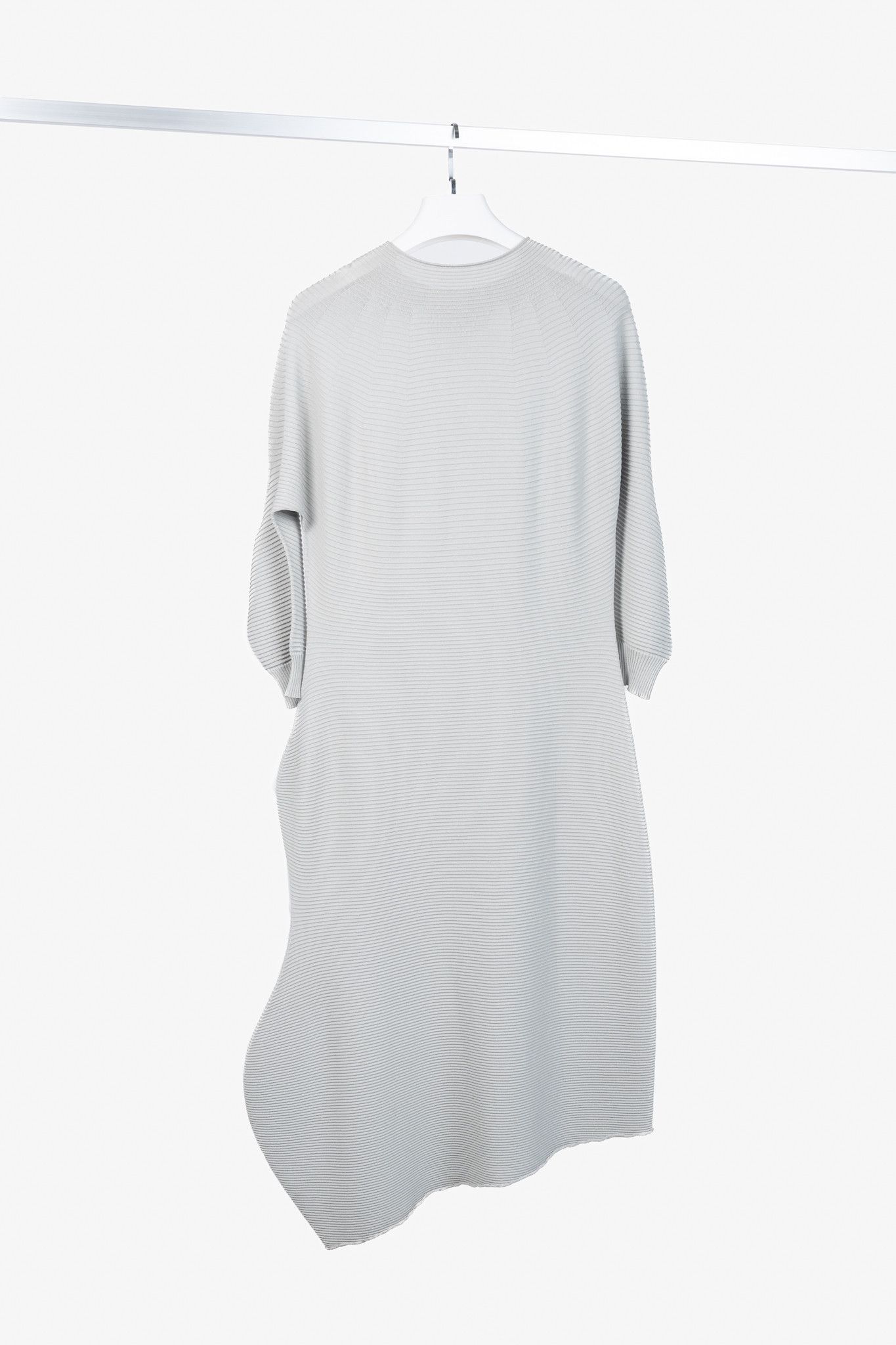 Issey Miyake Issey Miyake SS/23 Concretion Light Grey Ribbed Midi Dress Size M / US 6-8 / IT 42-44 - 2 Thumbnail