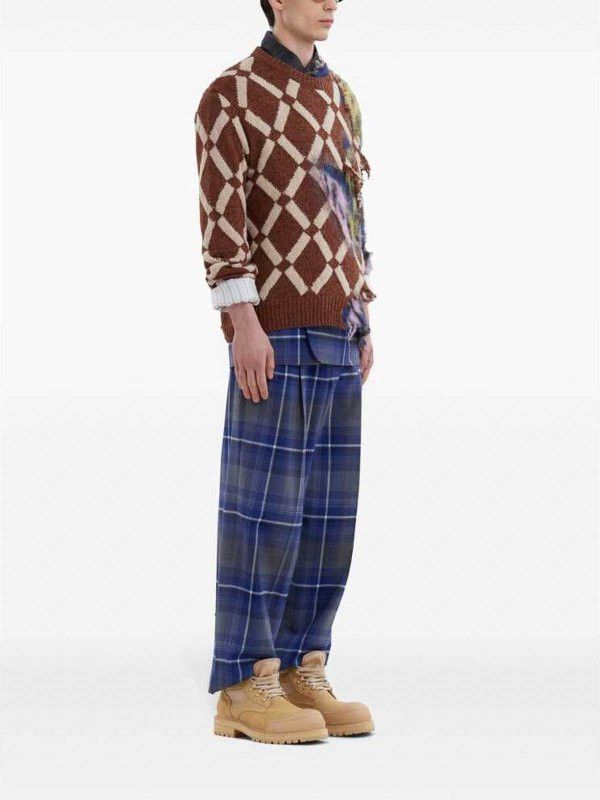 Marni o1w1db11125 Distressed Effect Color Block Jumper in Brown Size US L / EU 52-54 / 3 - 3 Thumbnail