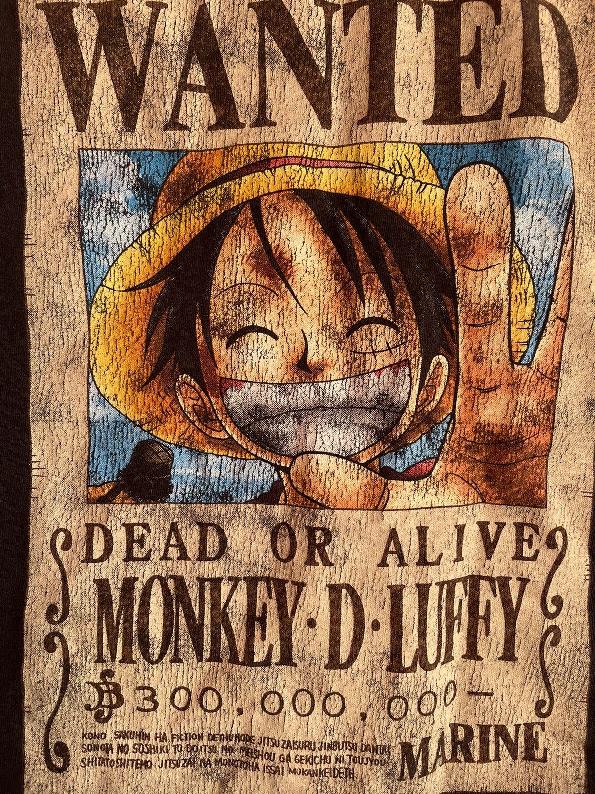 Anime × Japanese Brand × Vintage Vintage One Piece Wanted Monkey De Luffy Anime T Shirt Y2K Size US L / EU 52-54 / 3 - 4 Thumbnail