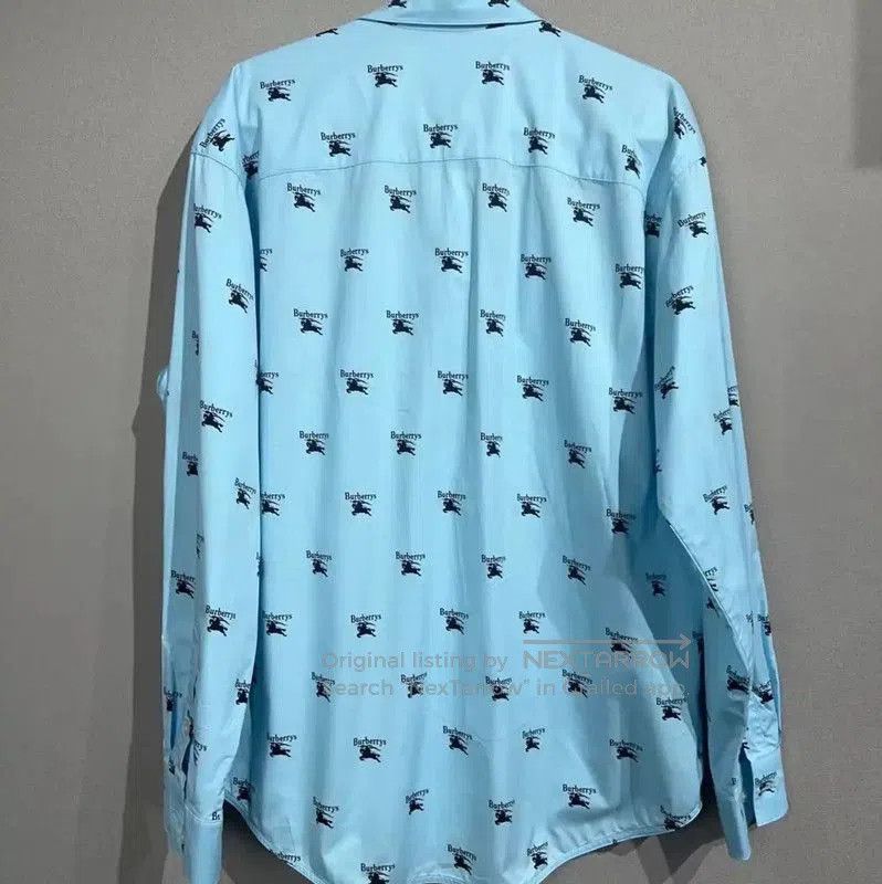 Burberry Burberry Men's Blue Cotton Blend Shirt. Size US M / EU 48-50 / 2 - 2 Thumbnail