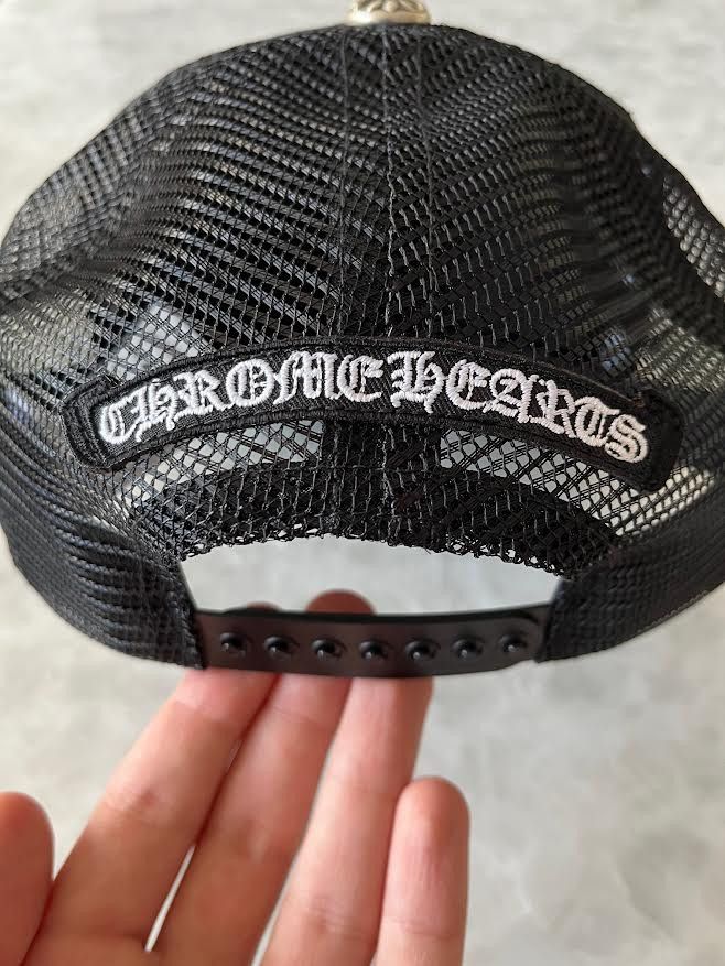 Chrome Hearts Chrome Hearts Cemetery Triple Cross Hat Black Leather Size ONE SIZE - 3 Thumbnail