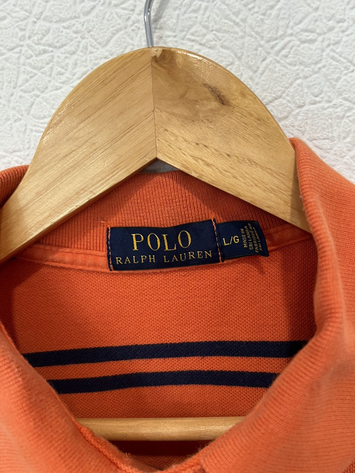 Vintage Vintage Polo Ralph Lauren Striped Orange Polo Shirt Tee Size US L / EU 52-54 / 3 - 3 Thumbnail