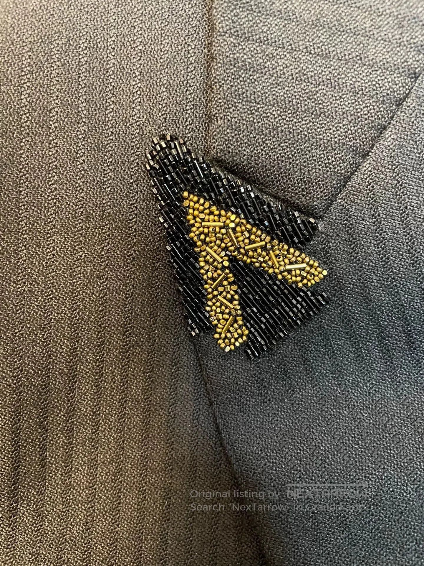 Saint Laurent Paris Saint Laurent SLP Black Pinstripe Beaded Blazer. Size US M / EU 48-50 / 2 - 5 Thumbnail