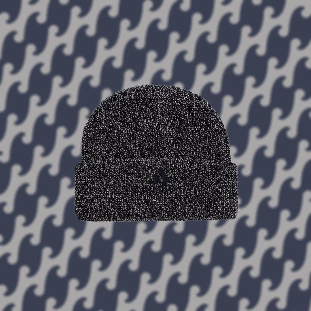 Adidas Adidas Beanie Hat One Size MELANGE WOOLIE 2022 Black & Gray Unisex Adults Knit Woolie Beanie Size ONE SIZE - 1 Thumbnail