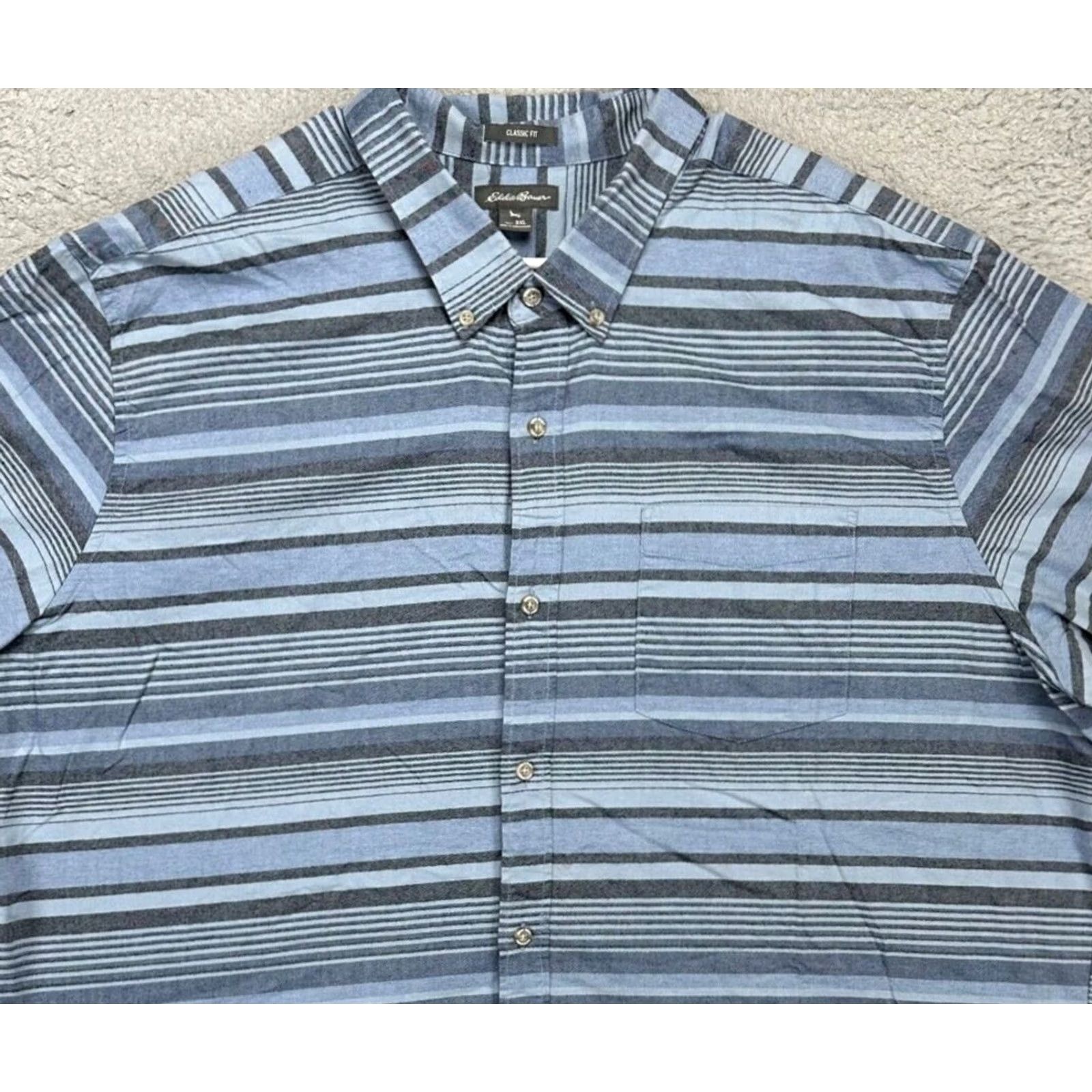 Eddie Bauer Eddie Bauer Shirt Adult 3XL Big Tall Blue Striped Button Down Classic Fit Mens Size US XXL / EU 58 / 5 - 2 Thumbnail
