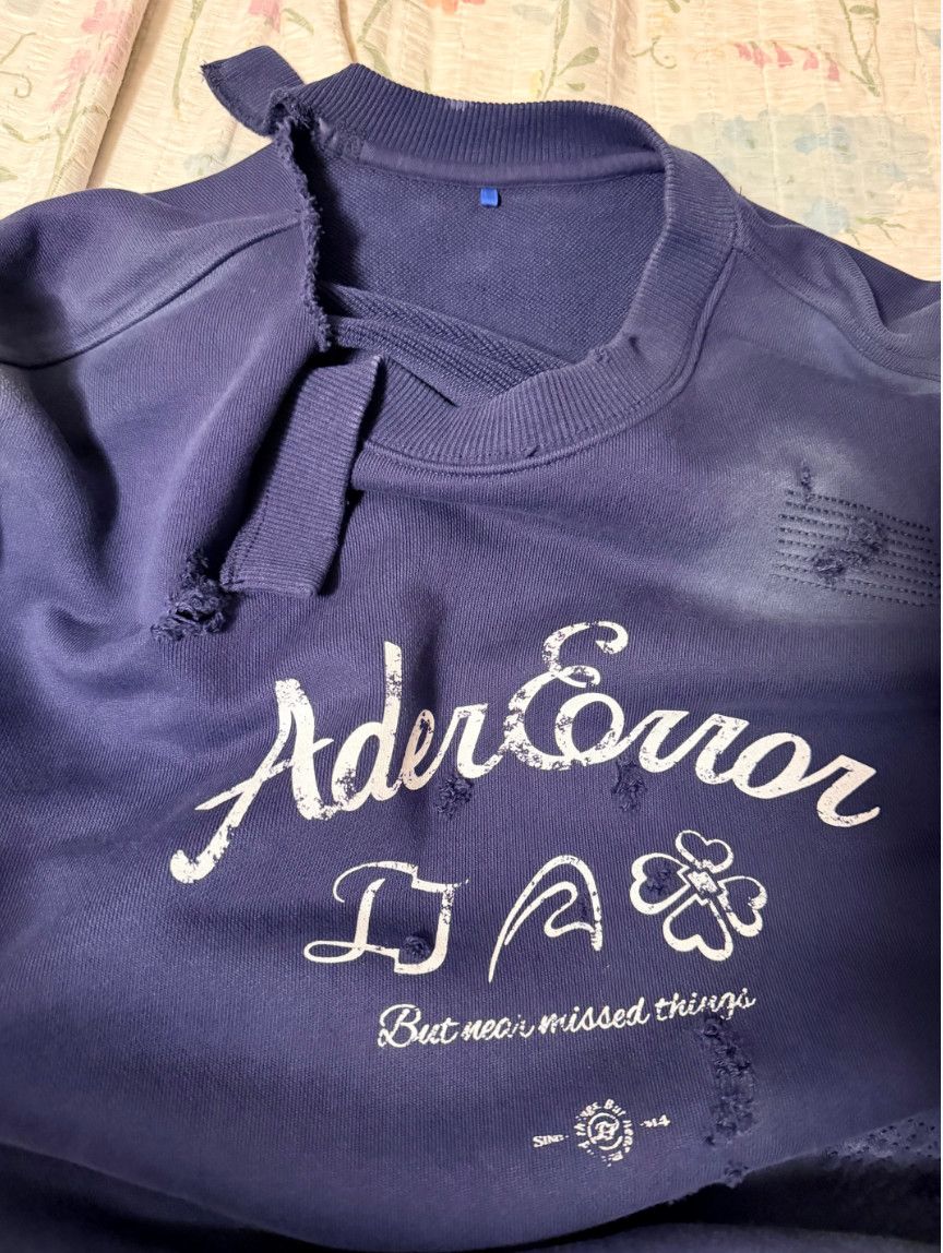 Ader Error ADER ERROR Navy Sollec Sweatshirt Size US M / EU 48-50 / 2 - 5 Thumbnail