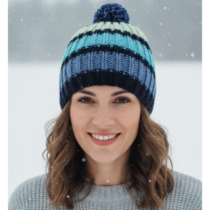Other ⭐Oz Chunky Handmade Knit Hat Pom Pom Adult unisex Beanie hat Size ONE SIZE - 1 Thumbnail