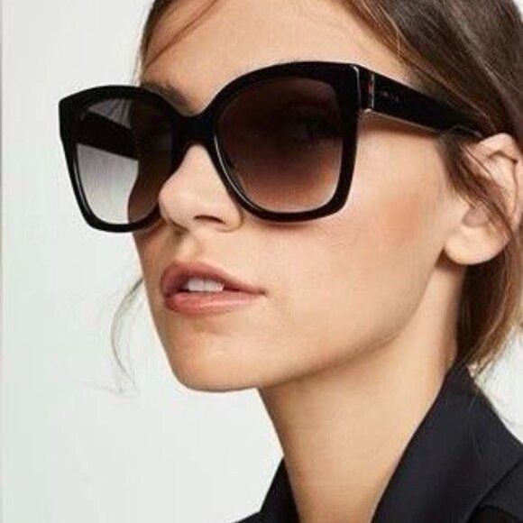 Gucci Gucci GG0459S 001 Sunglasses Black Cat Eye Frame, Grey Size ONE SIZE - 3 Thumbnail