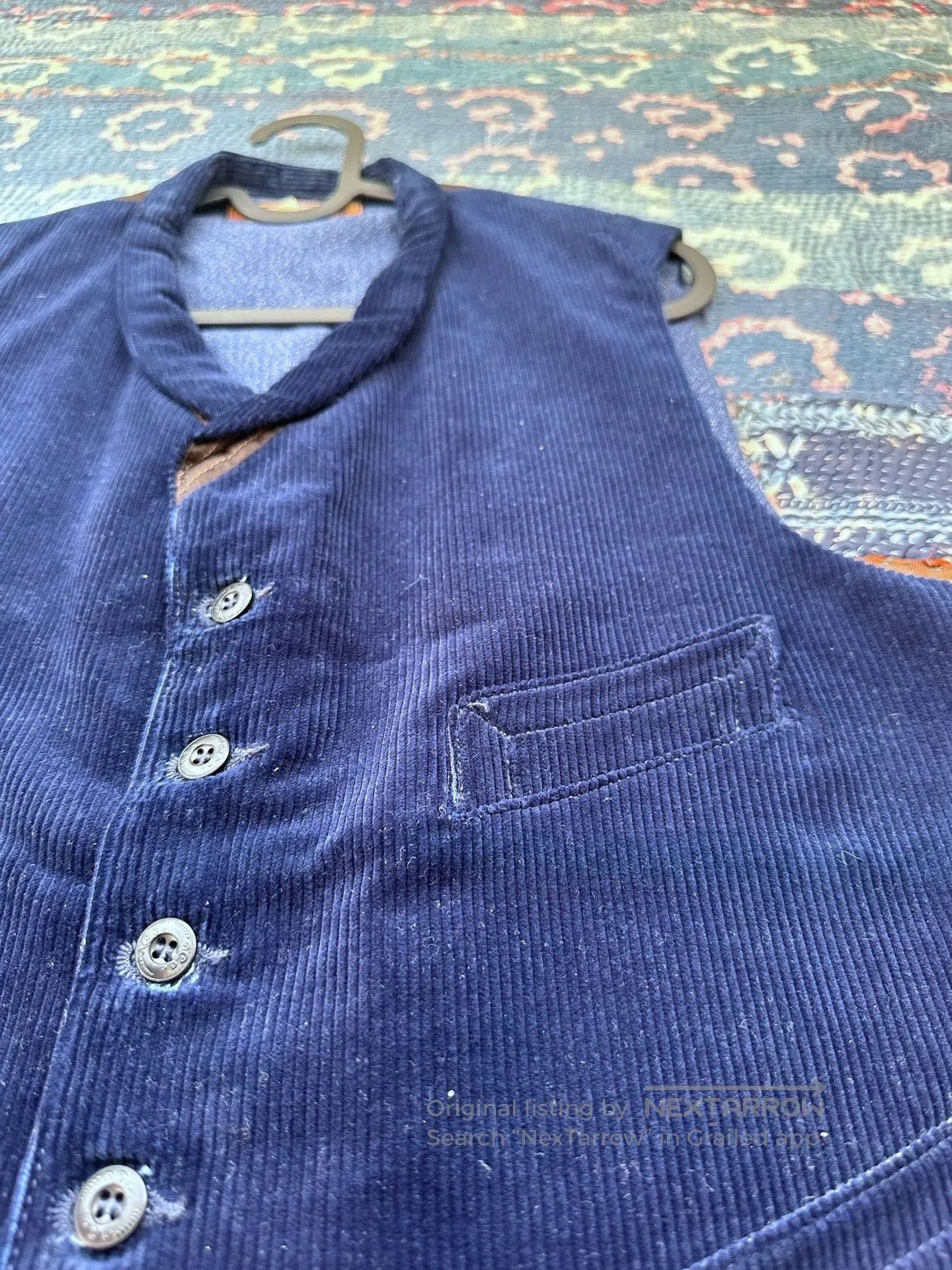 Mister Freedom Mister Freedom 00s Indigo Corduroy French Workwear Vest. Size US M / EU 48-50 / 2 - 3 Thumbnail
