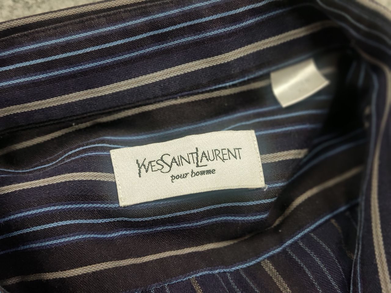 Yves Saint Laurent Yves Saint Laurent Vintage Striped Blue shirt short sleeves Size US XL / EU 56 / 4 - 10 Thumbnail