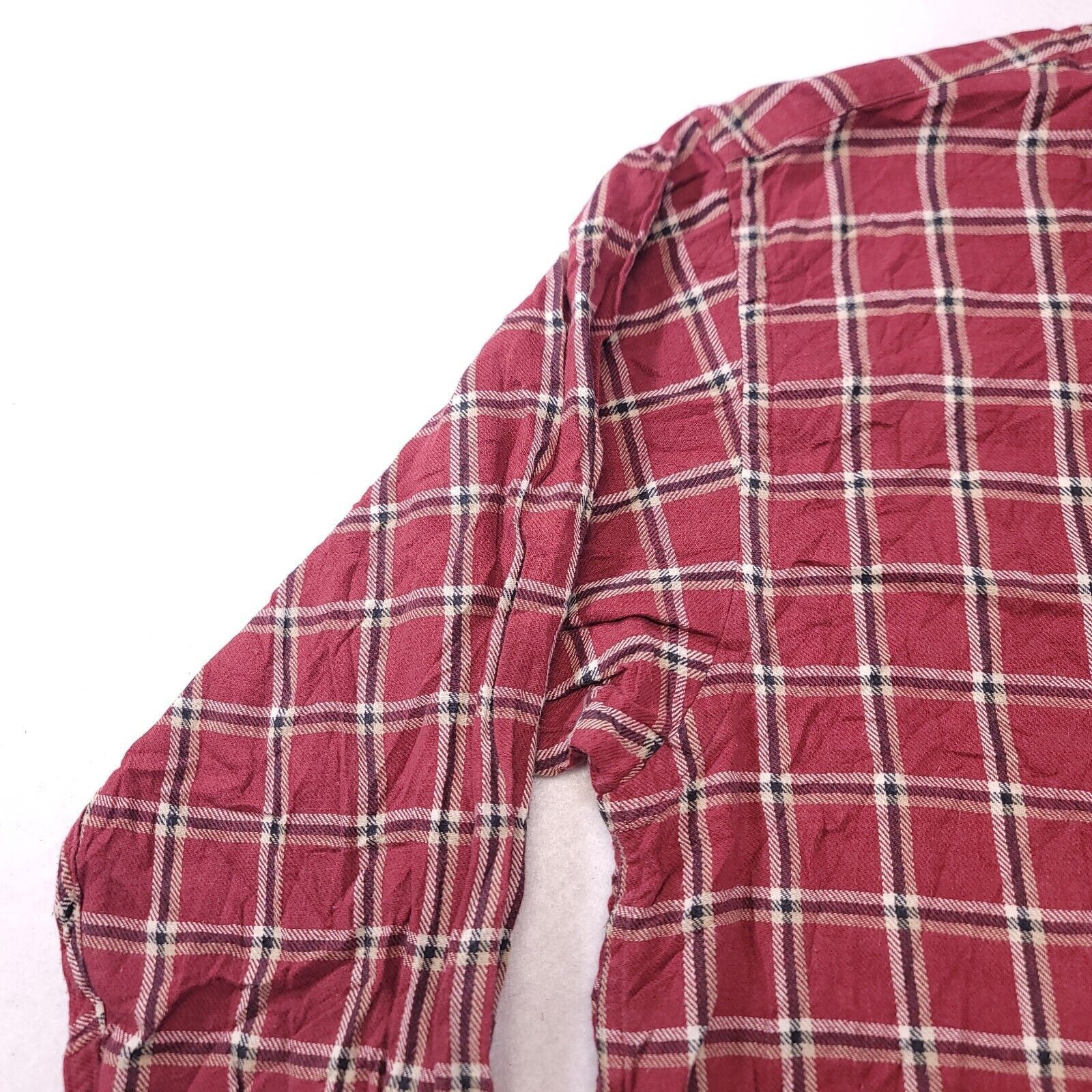Haggar Haggar Windowpane Flannel Button Up Shirt Mens Size L Red Size US L / EU 52-54 / 3 - 4 Thumbnail