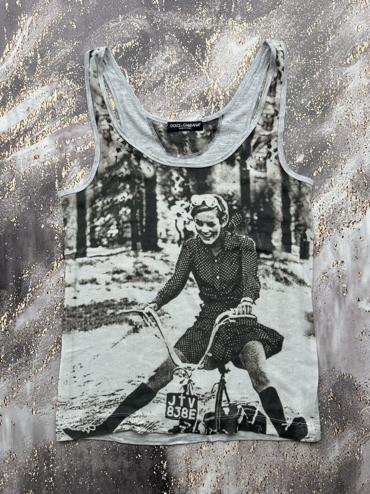 Dolce & Gabbana Vintage Mesh Printed Tank Top