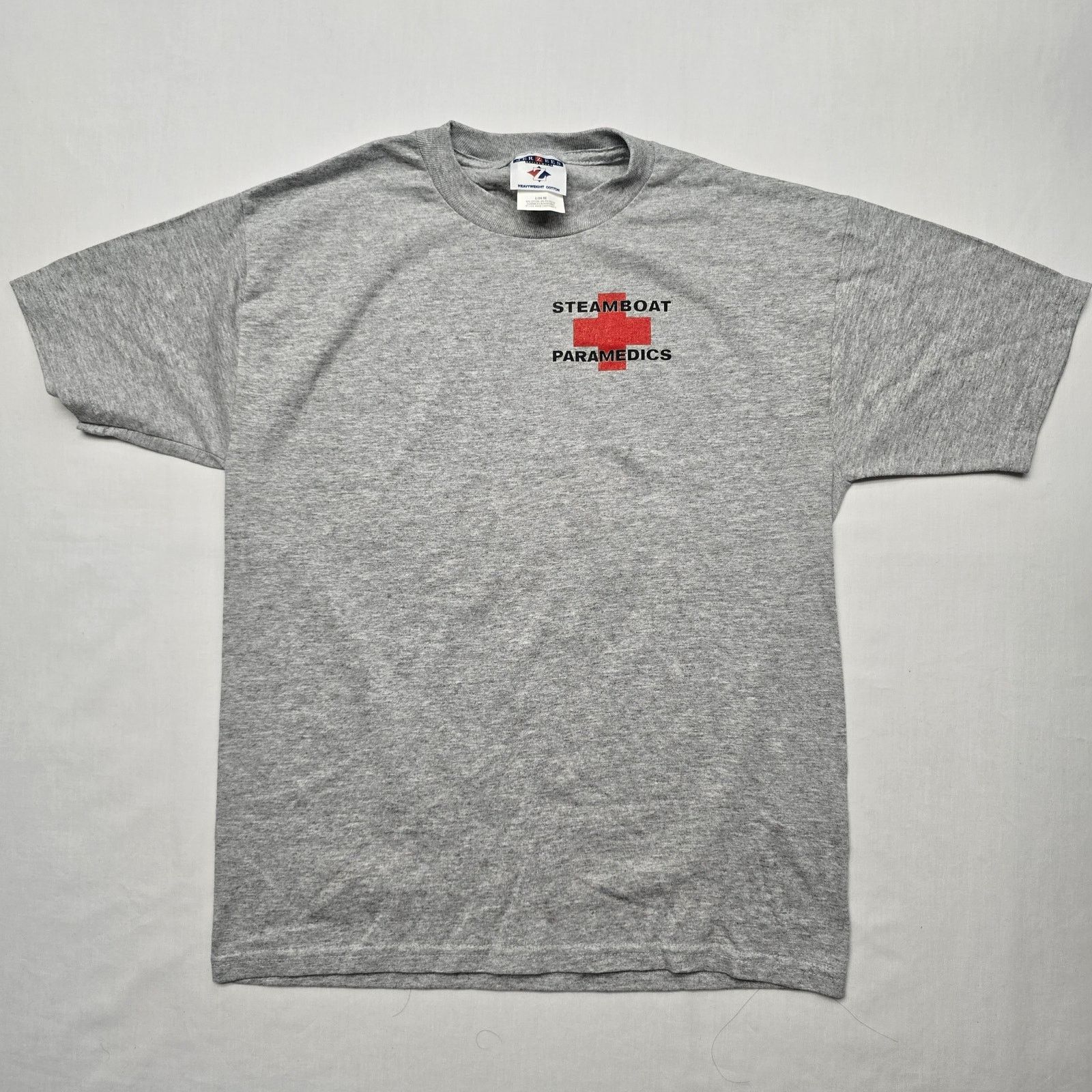 Jerzees × Vintage Vintage Steamboat Paramedics Shirt Jerzees Youth L Gray Tee Size L / US 10 / IT 46 - 1 Thumbnail