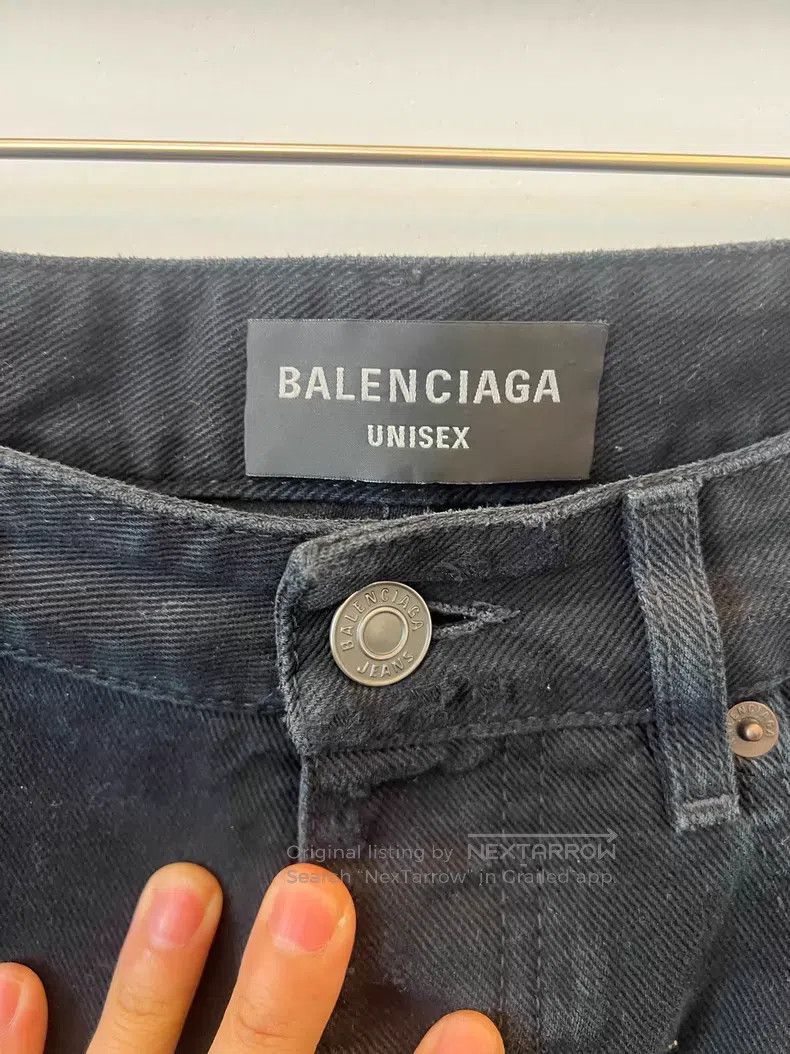 Balenciaga Balenciaga size XS Black Ripped Denim Long Pants Size US 27 - 3 Thumbnail