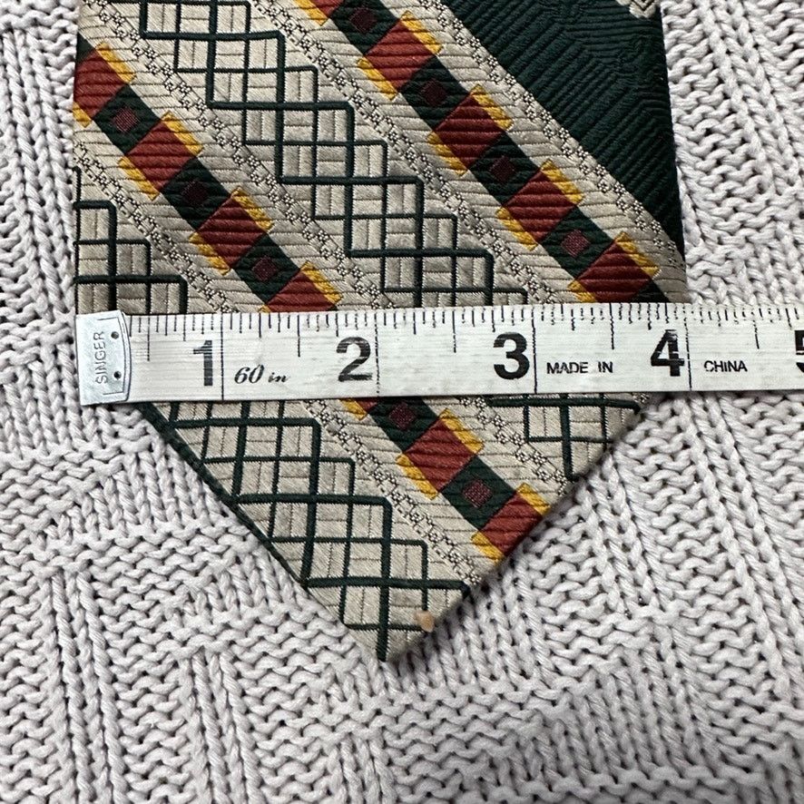Oleg Cassini Vintage Oleg Cassini green and orange club striped tie Size ONE SIZE - 5 Thumbnail