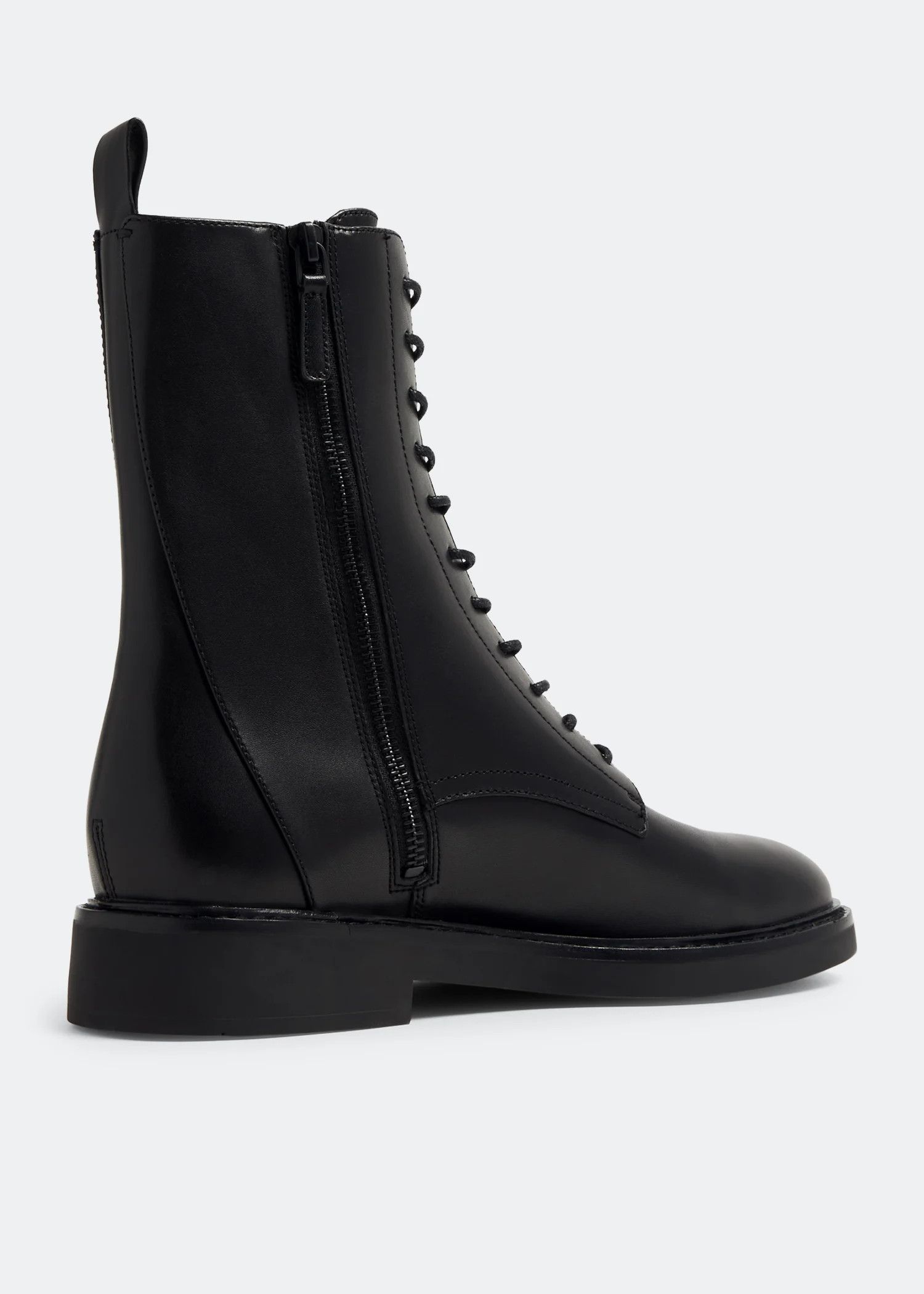 Tory Burch o1s22i1n1024 Double T Combat Boots in Black Size US 7 / IT 37 - 4 Thumbnail