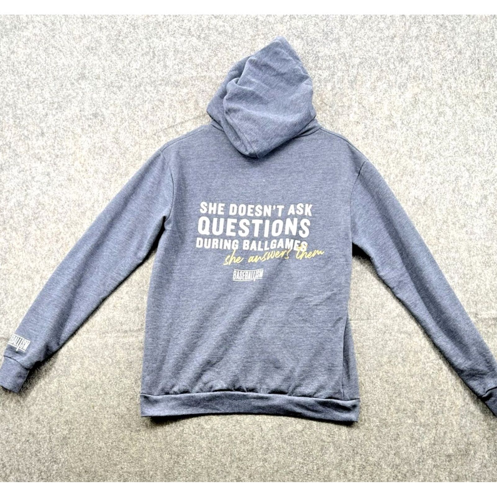 MLB Baseballism Women's MLB Style Pullover Hoodie Crew Neck Size M Blue Embroidered Logo Mom Quote Sports Baseball Hoodie Women Adults Size M / US 6-8 / IT 42-44 - 6 Thumbnail