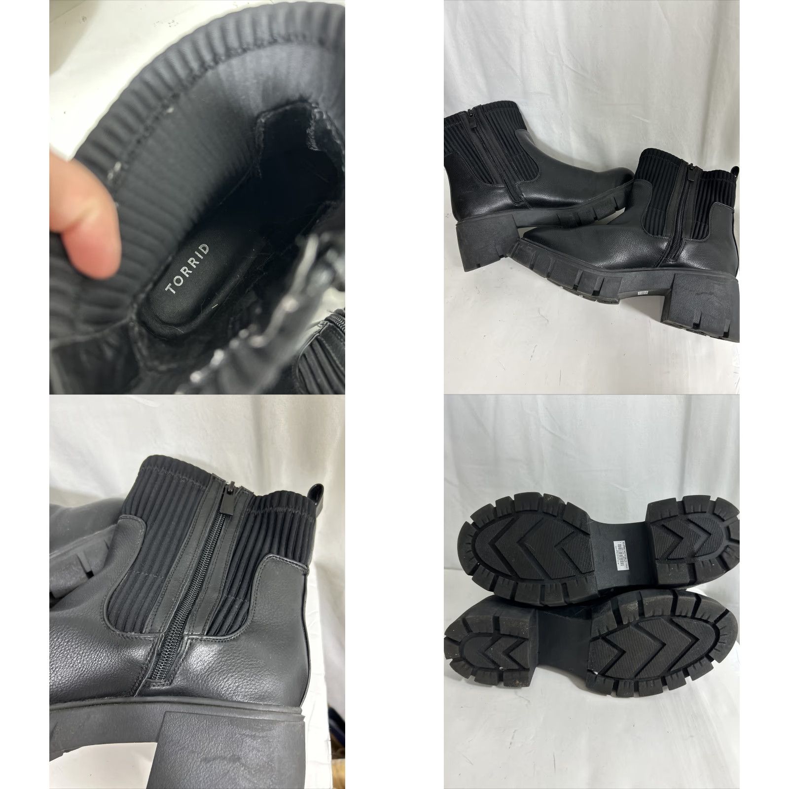 Torrid Torrid Black Chelsea Lug Bootie Ankle Zip Size 10 Women US Shoe Size 10 Chelsea Style Faux Leather Boot MSRP 65 Size US 10 / IT 40 - 8 Thumbnail