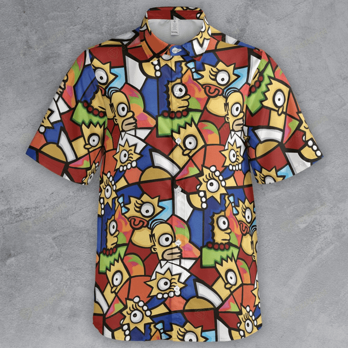 Designer × The Unbranded Brand The Simpsons Puzzle Button Down Shirt – Cartoon Shirt Size US M / EU 48-50 / 2 - 2 Thumbnail