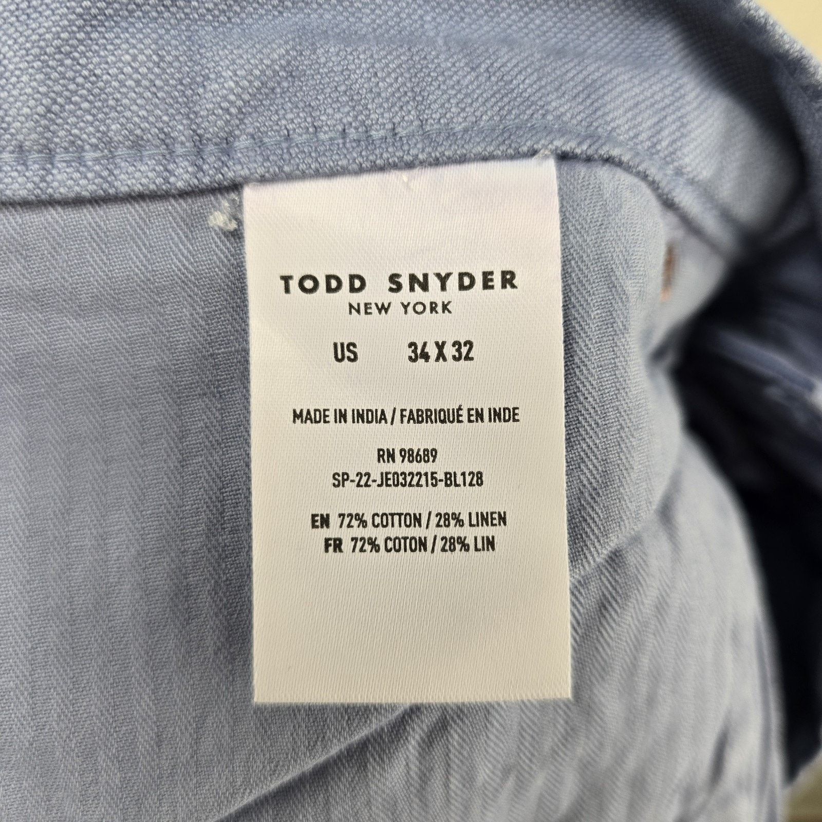 Todd Snyder Todd Snyder Slim Fit Stetch 5 Pocket Linen Pants 34x32 Size US 34 / EU 50 - 9 Thumbnail