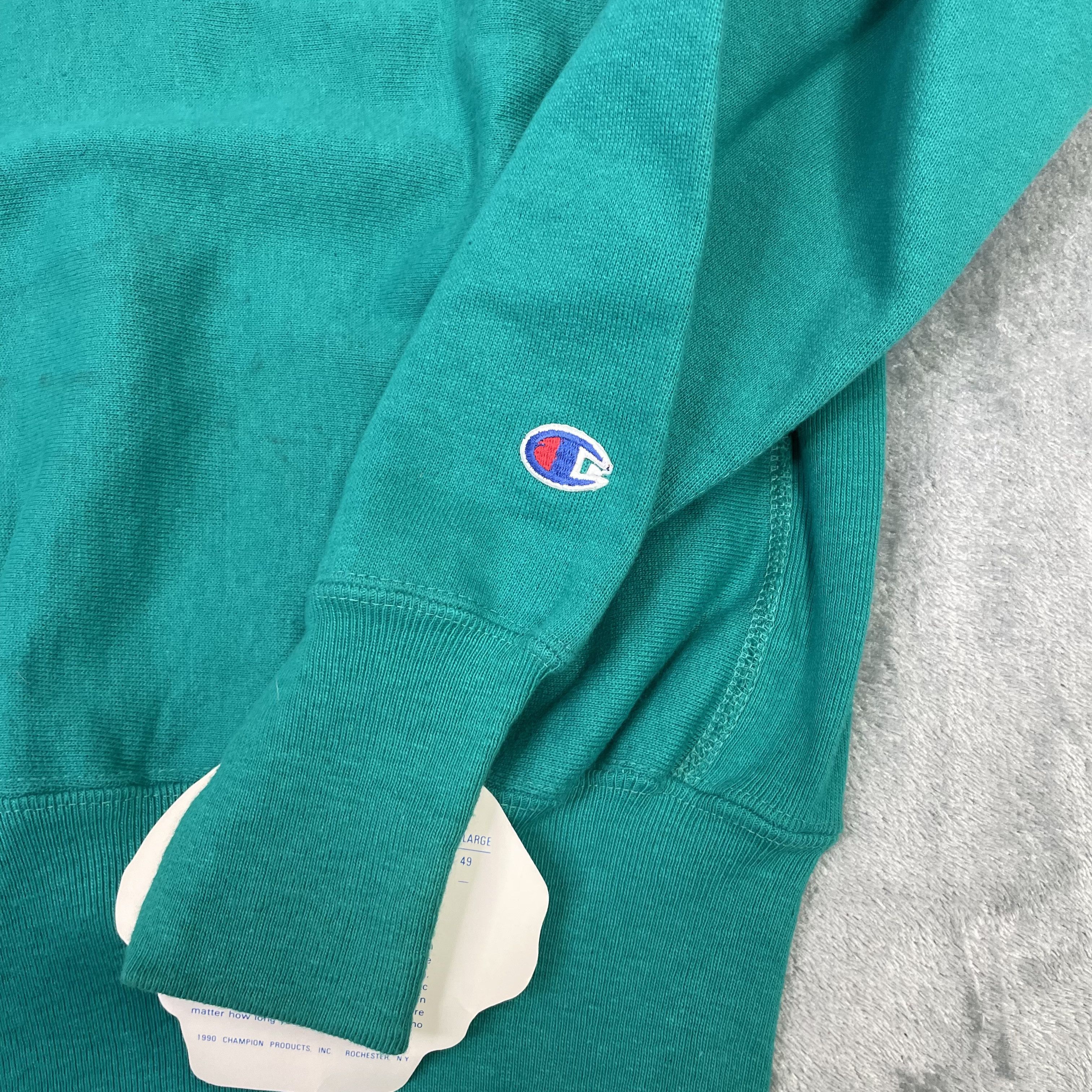 Champion × Vintage Vintage 90s Champion Spellout Reverse Weave Sweatshirt teal Size US L / EU 52-54 / 3 - 4 Thumbnail