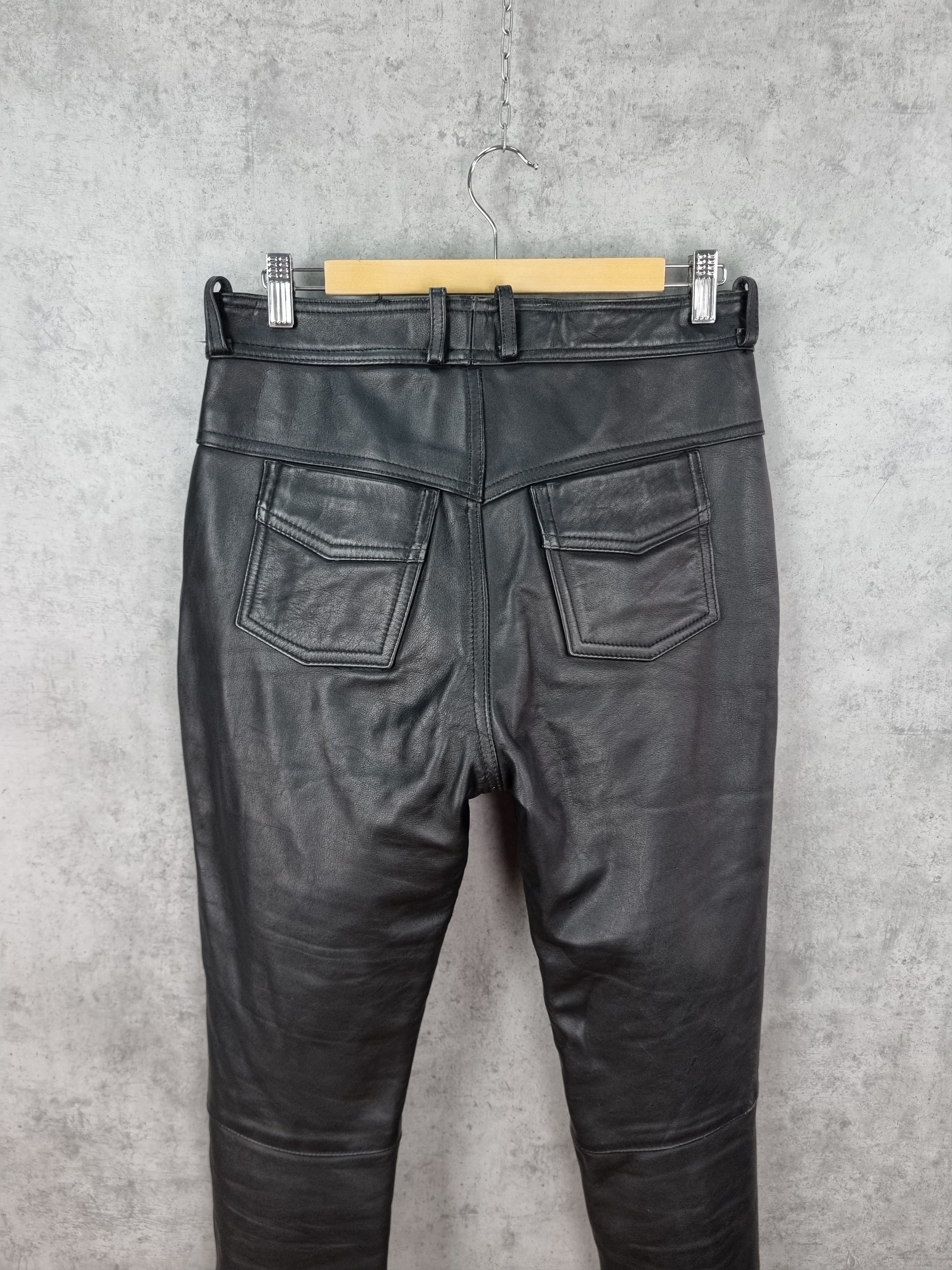 Genuine Leather × Vintage High Waist Leather Retro Pants. Size US 34 / EU 50 - 4 Thumbnail