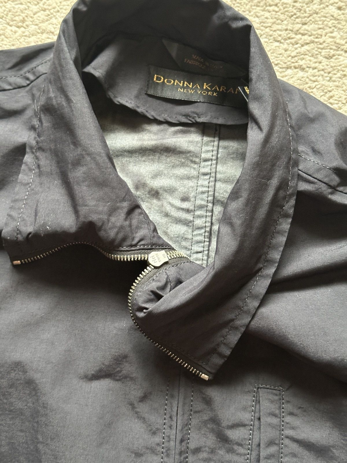 Donna Karan 1990s Donna Karan Oversized Resin Coating Nylon Jacket Size US XL / EU 56 / 4 - 16 Thumbnail