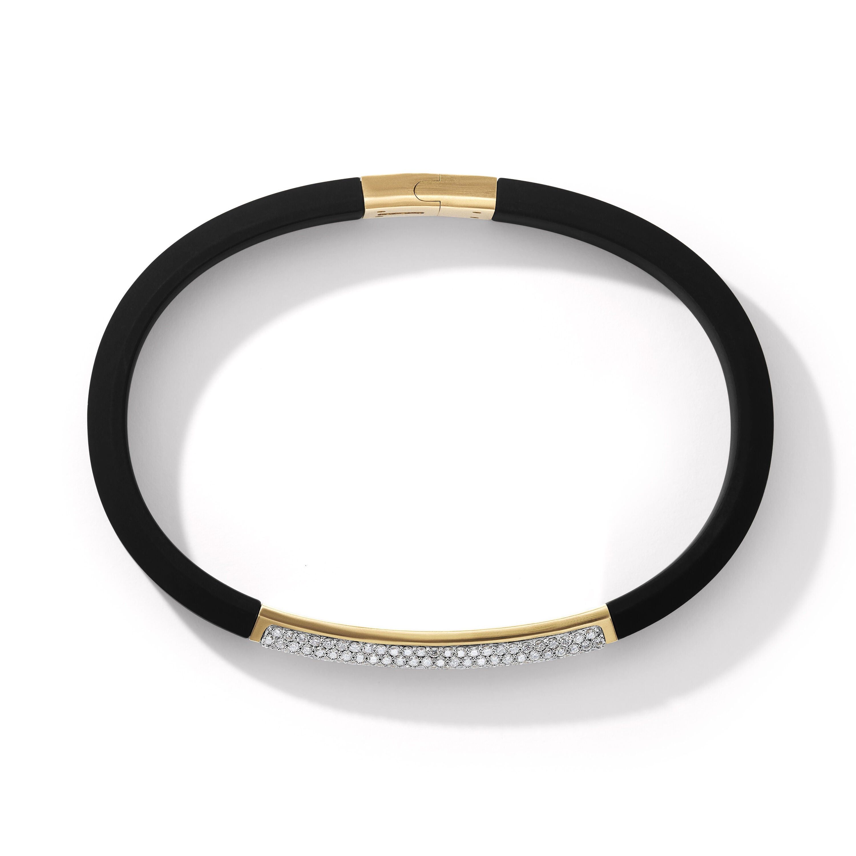 David Yurman oc11z1025 Bracelet in Black Rubber with Diamond & 18K Gold Size ONE SIZE - 2 Thumbnail