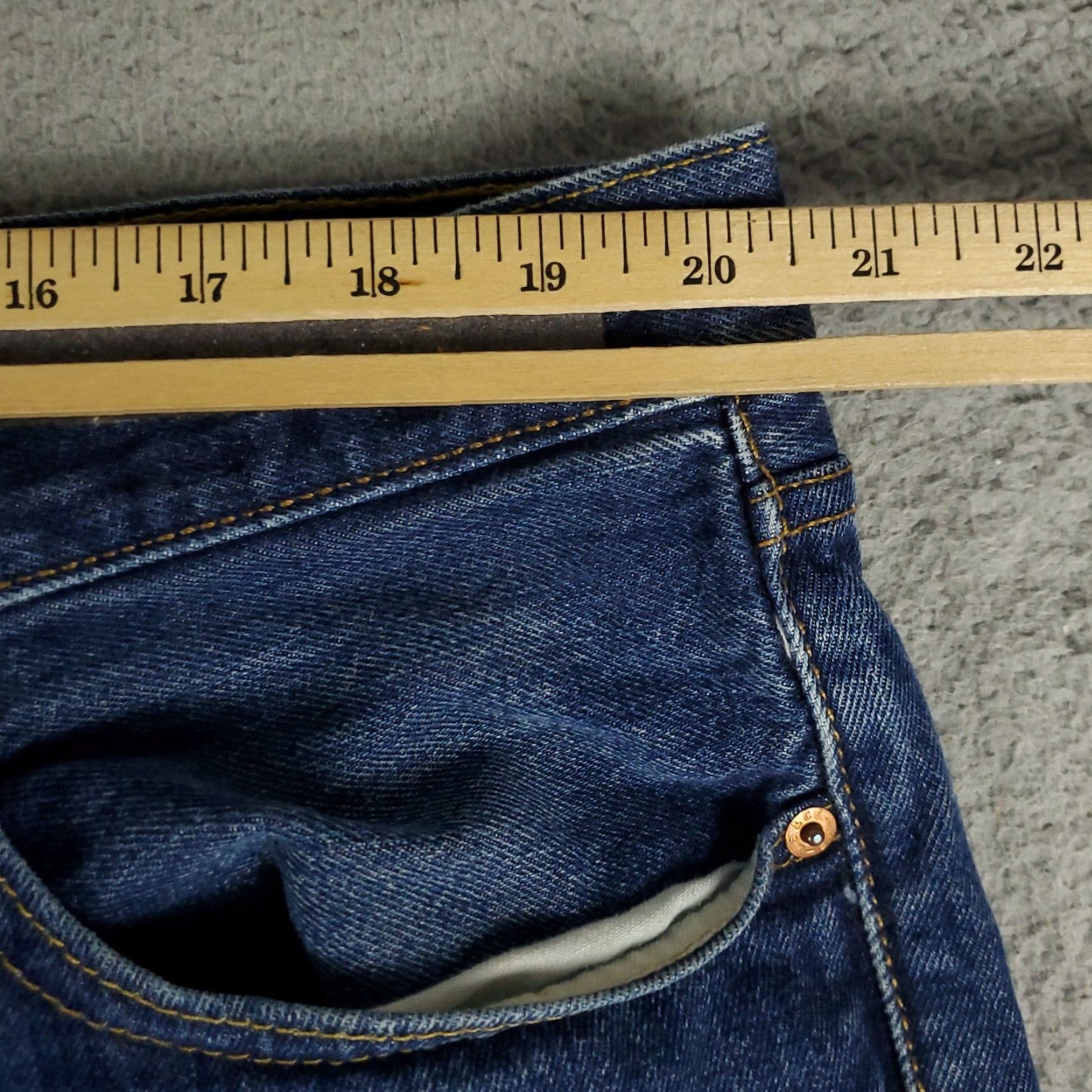Levi's Levi's 501 Jeans Mens Regular Fit 42x30 Blue Button Fly Straight Leg Denim Pants Size US 42 / EU 58 - 3 Thumbnail
