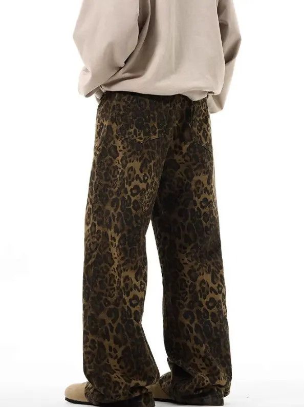 Japanese Brand Vintage leopard print loose straight baggy jeans Size US 32 / EU 48 - 3 Thumbnail