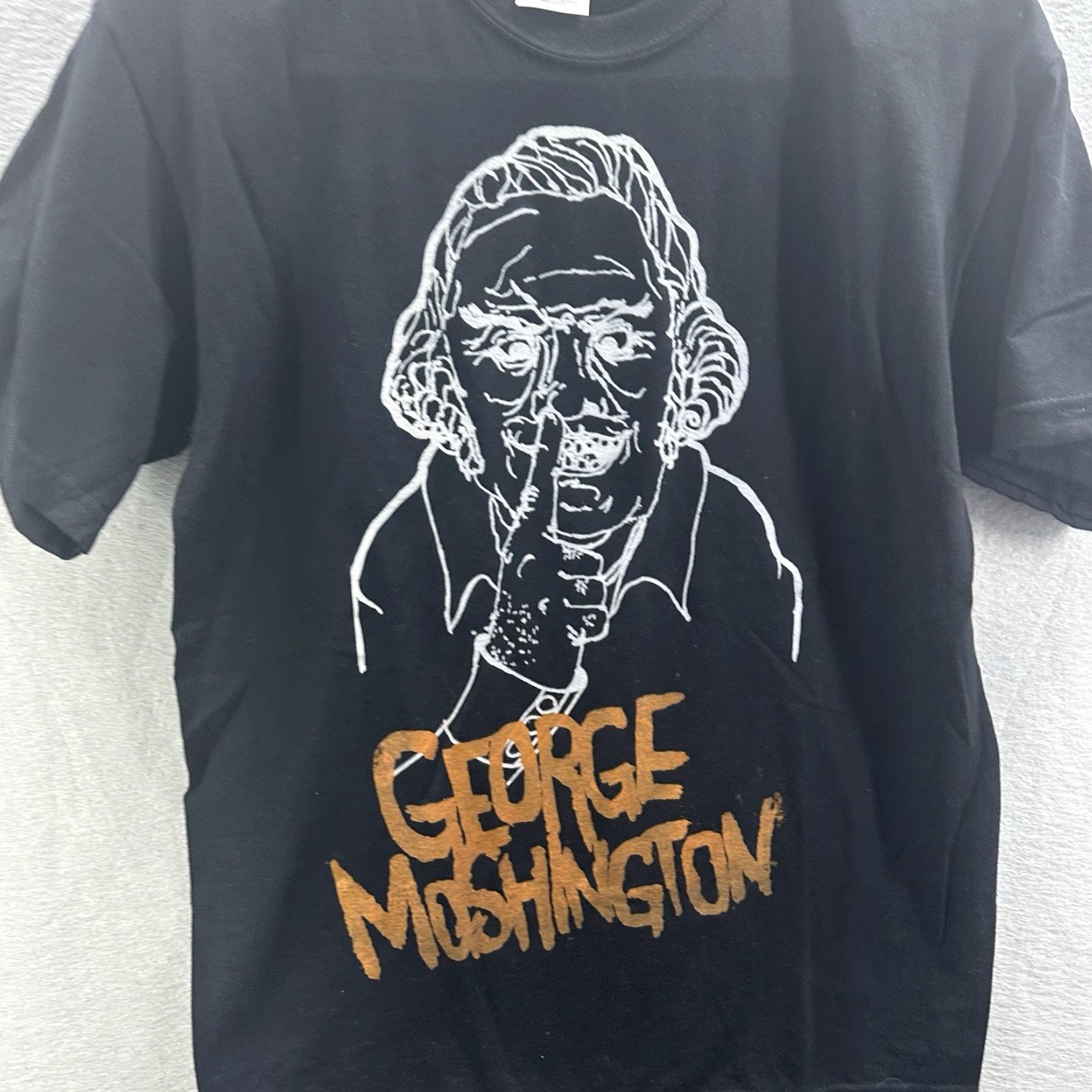 Gildan VINTAGE George Moshington Shirt Mens M Black 1990s Punk Grunge Band Tee Nike? Size US M / EU 48-50 / 2 - 3 Thumbnail
