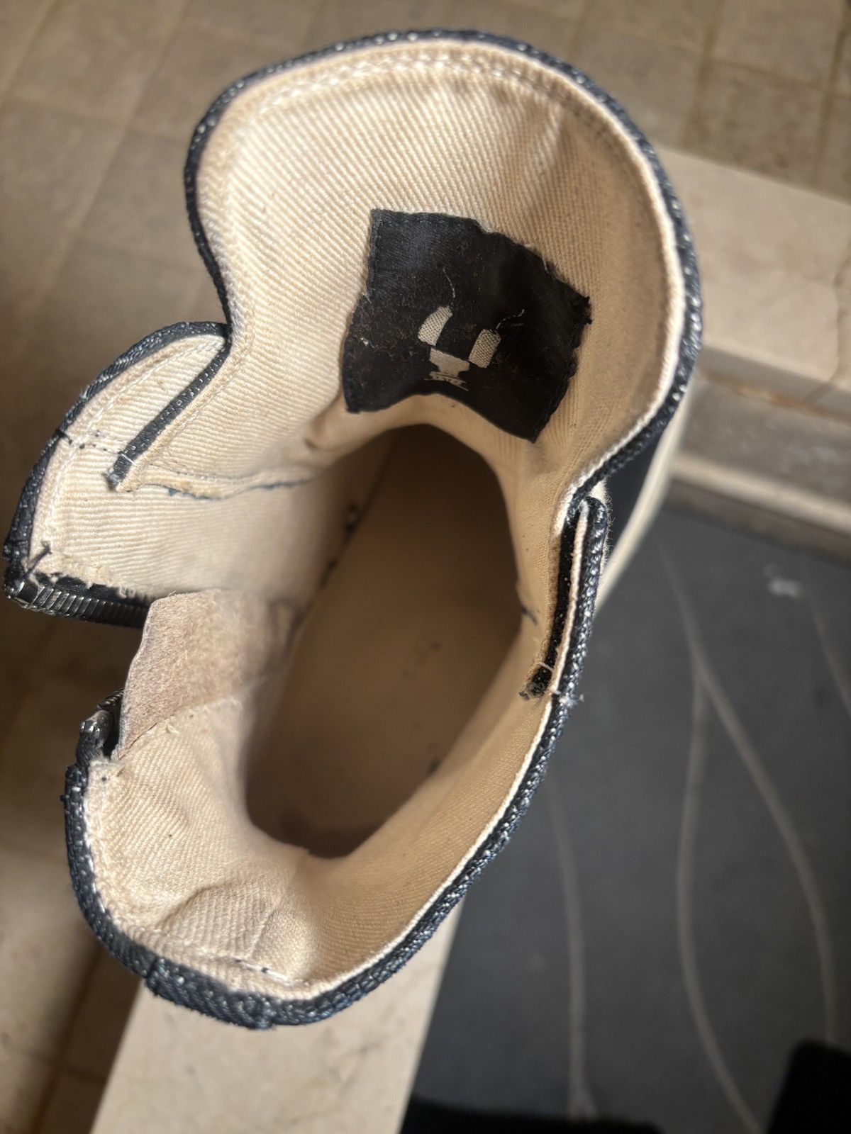 Rick Owens Rick Owens DRKSHDW Waxed Denim High Top Ramones Size US 7 / EU 40 - 10 Thumbnail
