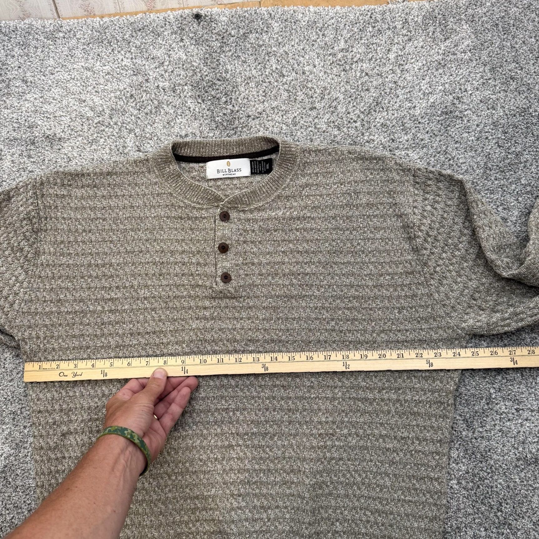 Bill Blass Bill Blass Sweater Mens 2XL XXL Henley Knit Pullover Casual Textured Pattern Size US XXL / EU 58 / 5 - 3 Thumbnail