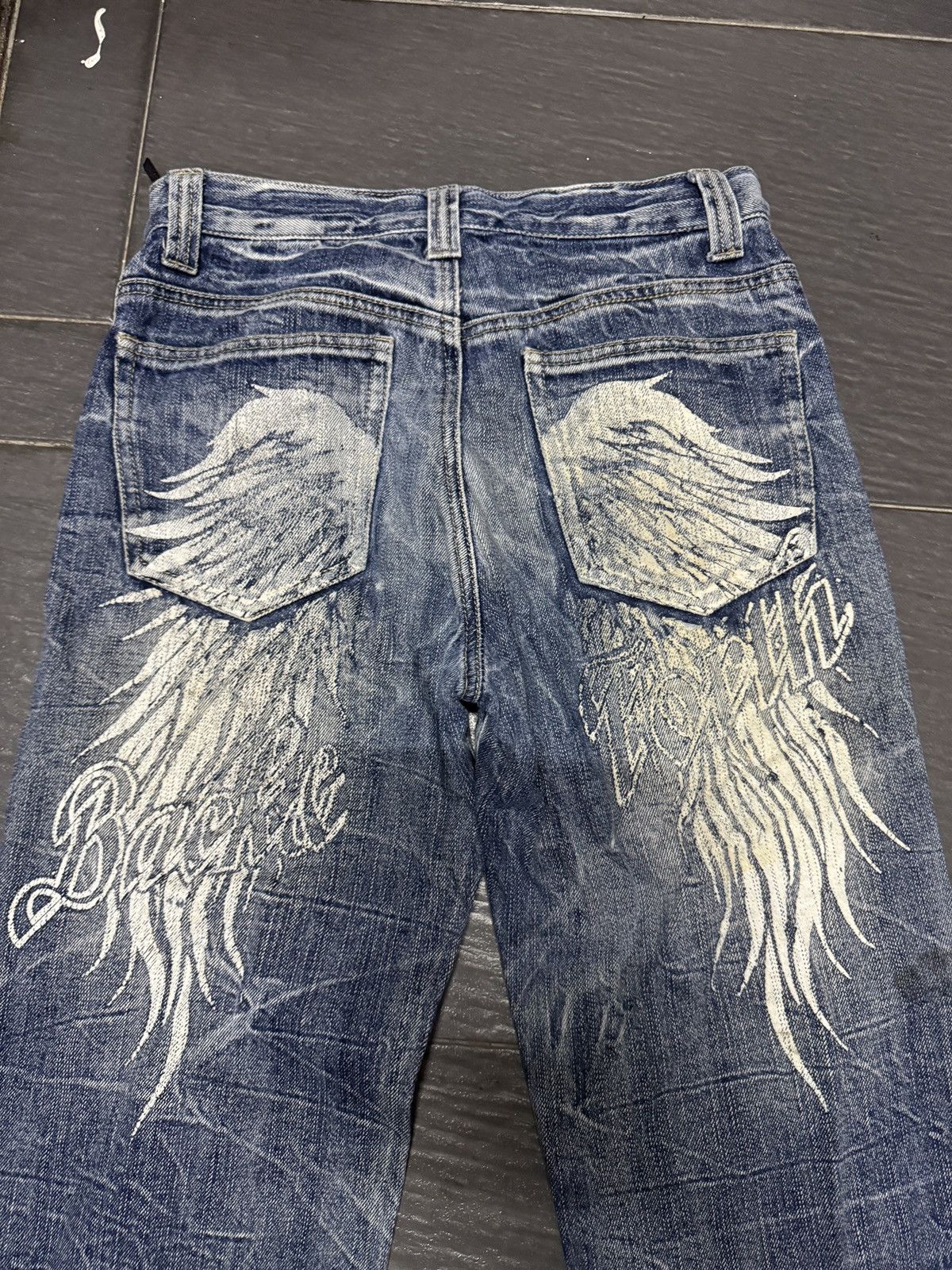 If Six Was Nine × Japanese Brand × Seditionaries Back & Forth wings printed flare jeans Size US 29 - 6 Thumbnail